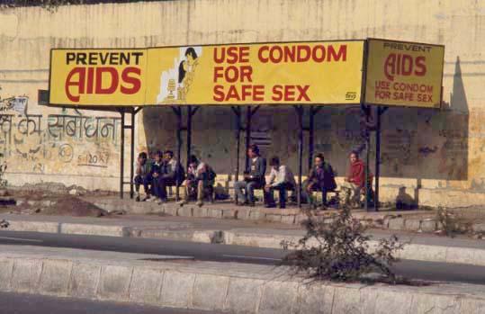 Aids Prevention -  India Signs Box 4 File 7 1m 15 New Delhi Bus Stop Sign