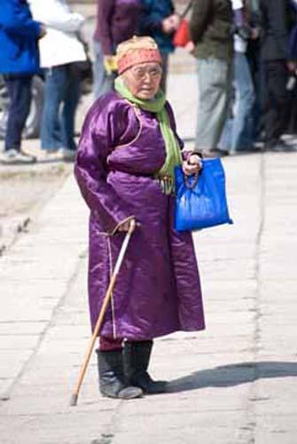 78 Mongolian Style -  Urban Lifestyle, Capital, Mongolia, Ulaanbaatar, Lady Traditional Dress, _DSC0137