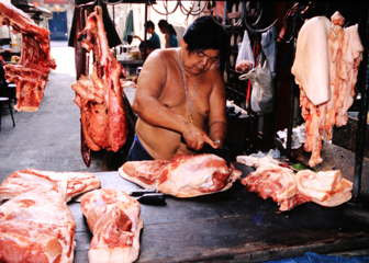 Chopping Block - Vendor Thailand Box 1 File 6 m 1 14 Bangkok Market People at Work butcher