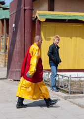 Mongolian Youth And The Buddhist Monk 