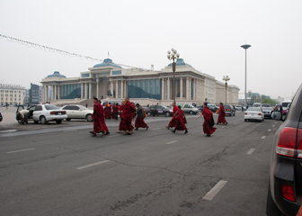 Mongolian Buddhist Monks At Parliament House