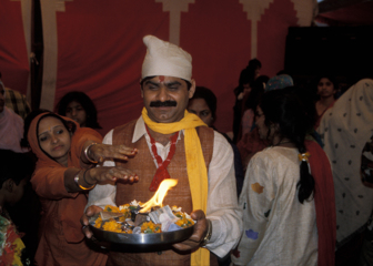 Hindu Devotee at Ceremony