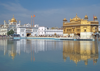 Golden Temple Reflecting in Sacred Pool 